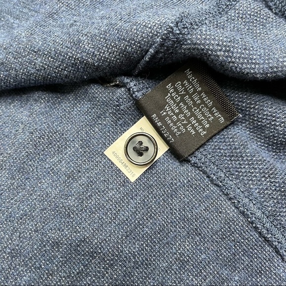 MARC ANTHONY Navy Blue Textured 1/4 Button Down Casual Dressy Office T-Shirt Top - Picture 6 of 6